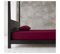 Premium Deep Fitted Sheet King Size, Polycotton Bed Sheets, Non Iron Plain Dyed Bedding, Wine
