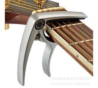 Premium Deluxe Guitar Capo for Acoustic and Electric Guitars - Also for Classical Guitar, Ukulele, Bass, Banjo & Mandolin - Lightweight Aluminum Metal (Silver)
