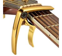 Premium Deluxe Guitar Capo for Acoustic and Electric Guitars - Also for Classical Guitar, Ukulele, Bass, Banjo & Mandolin - Lightweight Aluminum Metal (Gold)