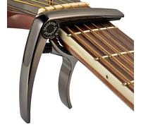 Premium Deluxe Guitar Capo for Acoustic and Electric Guitars - Also for Classical Guitar, Ukulele, Bass, Banjo & Mandolin - Lightweight Aluminum Metal (Black)