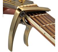Premium Deluxe Guitar Capo for Acoustic and Electric Guitars - Also for Classical Guitar, Ukulele, Bass, Banjo & Mandolin - Lightweight Aluminum Metal (Bronze)