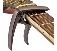 Premium Deluxe Guitar Capo for Acoustic and Electric Guitars - Also for Classical Guitar, Ukulele, Bass, Banjo & Mandolin - Lightweight Aluminum Metal (Coffee)