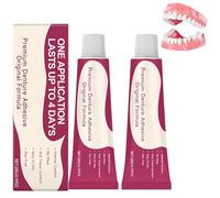 Premium Denture Adhesive, Thermoplastic Fixation Dental Glue, Improves Fit, Secure Denture Grip for Up to 4 Day, Comfort and Stability (2 PCS)