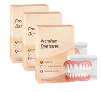 Premium Dentures,Cosmetic Teeth Veneers,Comfortable Snap-On Smile for Missing/Chipped Teeth,Confident Smile Solution (3 Set)