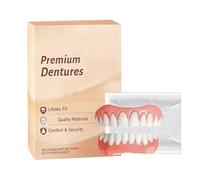 Premium Dentures,Cosmetic Teeth Veneers,Comfortable Snap-On Smile for Missing/Chipped Teeth,Confident Smile Solution (1 Set)