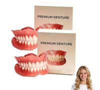 Premium Dentures, Dentures, 2026 New False Teeth, Soft Denture Reline Kit, Snap on Veneers Teeth, Soft & Safe Moldable False Teeth Set, Silicone Reline Kit for Men and Women (2Pcs)