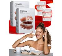 Premium Dentures Full Set - Natural-Looking Teeth, Silicone Dentures to Fitover Existing Teeth, Soft Silicone Reline Denture Set, Instant Smile, Comfort-Fit, Waterproof & Lightweight (2 Set)