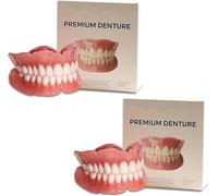 Premium Dentures, Snap on Veneers Teeth, Silicone Dentures Full Mouth, Silicone Dentures to Fit Over Existing Teeth for Men and Women (2 Pcs)