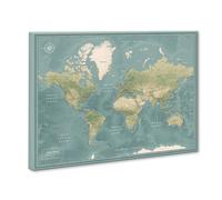 Premium Detailed World map Pin board on Canvas | Interactive Travel Map with Pins | Perfect for Marking Your Travels and Places You Have Been | Pin Adventure map