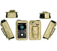 Premium Diamond Check Pattern Holster with Screen Protector & Belt Clip (Neck Lanyard) for Medtronic Minimed Insulin Pump 630G/ 640G/ 670G/770G/780G (All Model) (Gold)