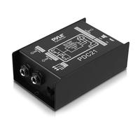Premium Direct Injection Audio Box - Passive DI Unit Hum Eliminator w/Input Attenuator to Connect Guitar & Bass, 1/4'' Impedance Transformer Connector to Balanced & Unbalanced XLR, Black - Pyle PDC21