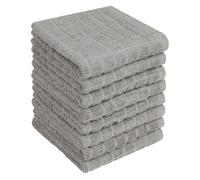 Premium Dish Towels (12”x 12”, 8 Pack) | Cotton Kitchen Hand Towels | Kitchen Towels | Highly Absorbent Tea Towels Set | Grey