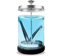 [PREMIUM] Disinfectant Jar (21 Oz) Disinfecting Jar with Removable Basket and Stainless-Steel Parts for Barber Tools - Salon Disinfectant Glass Jar for Manicure, Pedicure Tools Esthetician Supplies