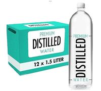 PREMIUM DISTILLED WATER | 1.5 Liter/ 50.7oz Big bottles 12 pack | Big Case | PURE multi purpose Delicious Distilled Water