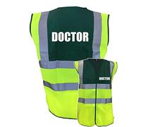 Premium Doctor Yellow Green Hi Vis Viz Reflective Safety Vest Waistcoat, Reflective High Visibility,