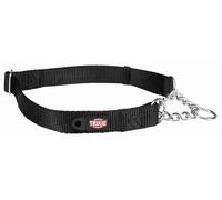 Premium Dog Choke Chain Collar, M-L: 35-50 cm/20 mm, Black