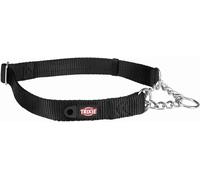 Premium Dog Choke Chain Collar, M-L: 35-50 cm/20 mm, Black