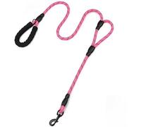 Premium Dog Lead for Small & Medium Dogs | Double Handle & Double Ended Rope Leash | Long & Short Puppy Leashes for Secure Walks (Pink,1.5M*1.2cm)