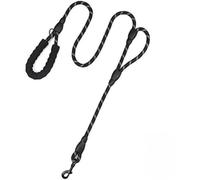 Premium Dog Lead for Small & Medium Dogs | Double Handle & Double Ended Rope Leash | Long & Short Puppy Leashes for Secure Walks (Black,1.8M*1.2cm)