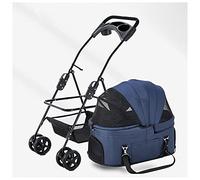 Premium Dog Stroller Pet Strollers for Small Medium Dogs Lightweight Detachable Pet Strollers Pram Zipperless Entry Cat Stroller with Detachable Carrier (Blue) (Blue)