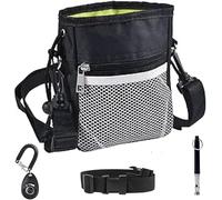 Premium Dog Training Kit - Dog Treat Pouch with Training Clickers and Dog Whistle for Effective Walking and Training Sessions Suitable for all ages - Black (pack of 3)