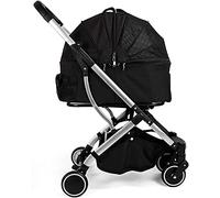 Premium Dogs Strollers for Medium Small Dogs Dog Pram Stroller Buggy Upgraded Pet Cat Dog Cart Carrier with Wheels Detachable Prams Pushchairs Large Capacity (Black) (Black)