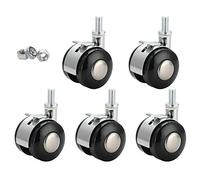 Premium Double 5cm Office Chair Casters Durable Plastic Replacement Wheels for Hard Floors Ideal for Small Sofas & Executive Chairs Set of 4