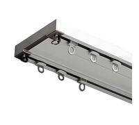 Premium Double ain Track 1-6m - Aluminium ain Rail Pole with Silent Rollers Ideal for Room Dividers & ains in Living Room Bathroom (White 160cm/5.2ft)