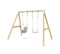 Premium Double Garden Swing for Kids - Standard and Baby Dusky Pink