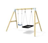 Premium Double Garden Swing for Kids with Boat Swing - Navy Blue