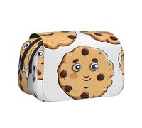 Premium Double Layer Flip Top Pencil Case, Large Capacity 20cm Oxford Fabric School Supply Organizer for Students Teens, pen bag for Travel Sketching, Chocolate Chip, Exam Essential Stationery Box