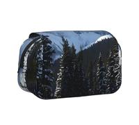 Premium Double Layer Flip Top Pencil Case, Large Capacity 20cm Oxford Fabric School Supply Organizer for Students Teens, pen bag for Travel Sketching, Mountain Cliff, Exam Essential Stationery Box