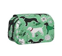 Premium Double Layer Flip Top Pencil Case, Large Capacity 20cm Oxford Fabric School Supply Organizer for Students Teens, pen bag for Travel Sketching, Goat Frolic, Exam Essential Stationery Box