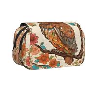Premium Double Layer Flip Top Pencil Case, Large Capacity 20cm Oxford Fabric School Supply Organizer for Students Teens, pen bag for Travel Sketching, Owl Beliefs, Exam Essential Stationery Box