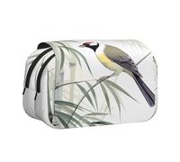 Premium Double Layer Flip Top Pencil Case, Large Capacity 20cm Oxford Fabric School Supply Organizer for Students Teens, pen bag for Travel Sketching, Bird Pattern, Exam Essential Stationery Box