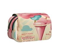Premium Double Layer Flip Top Pencil Case, Large Capacity 20cm Oxford Fabric School Supply Organizer for Students Teens, pen bag for Travel Sketching, Cotton Candy, Exam Essential Stationery Box