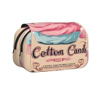 Premium Double Layer Flip Top Pencil Case, Large Capacity 20cm Oxford Fabric School Supply Organizer for Students Teens, pen bag for Travel Sketching, Cotton Candy Print, Exam Essential Stationery Box