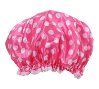 Premium Double Layer Shower Cap for Women with Cool Design- Reusable Shower Cap for Hair - Waterproof Plastic Cap - Shower Caps for Long, Short and Curly Hairs (Pink)