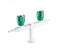 Premium Double Outlet Laboratory Faucet Desktop Water Tap with Dual Green Handles for School and University Chemistry Lab