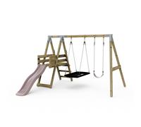 Premium Double Swing with Deck - Flex and Boat Dusky Pink Rebo Pink One Size