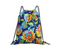Premium Drawstring Bag Butterflies Sunflower Are Free Sports Backpack Personalised School Bags For Travel Yoga Activities 36X42Cm