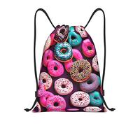 Premium Drawstring Gym Bag Donut String Sackpack Eco Friendly Sport Gym Sack for Women Adults Children 36X42cm