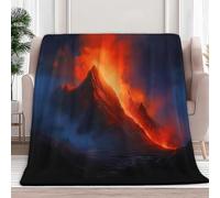 Premium Dream Realistic Lava Volcano Printed Blankets, Super Soft Flannel Plush Cozy Lightweight Magenta Throw Blanket for Baby Kids Boys Girls 51 × 60 inch - Small Single Size