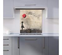 Warren Reed - Designer Dreamy Banksy Inspired Girl With Red Balloon Kitchen Splashback W600Mm X H650Mm, Multi