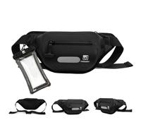 Premium Dry Bag Waterproof Fanny Pack for Water Sports - 100% Waterproof with Reflective Strip - Ideal for Snorkeling, Kayaking, Surfing, Boating & Paddle Boarding - Adjustable Waist Belt, Black,