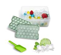 Premium Durable Round Cute Ice Ball Mold - Stackable Plastic Ice Maker for Cocktails & Water Bottles - Ultimate Ice Mold for Perfectly Cool Ice Drinks! 1-pk Green