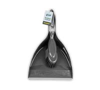 Premium Dust Pan and Brush Set | Sturdy Silicone Handle Dustpan | Soft Plastic Bristles Cleaning Brush & Precision Silicone Blade Edge for Effortless Cleaning | Ideal Dust Pan for Home - Office