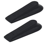 Premium Duty Non-Slip Rubber Door Wedge Stopper Blocker Hold Open Hold Shut Extra Security Black Pack of 2(2)