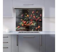 Premium Dynamic Levitation: Vegetable Ballet Kitchen Splashback 6mm Toughened Glass Kitchen Splashback - Heat Resistant Splashback for Kitchens, Perfect for Cookers and Hobs, Polished Edges
