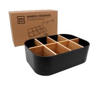 Premium ECO Bamboo Organiser for Cosmetics, Desk, Kitchen, Bathroom, Bar Accessories and Household, 8 Compartments, Non-Slip, Multifunctional, No Plastic